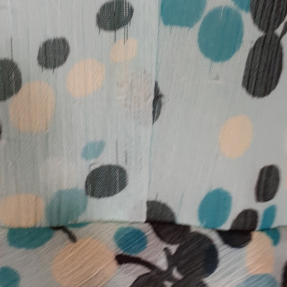 Top, Blouse, button up, blue & white, polyester, apt. 9 - Picture 5 of 8